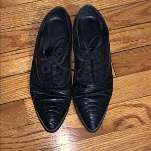 Alexander Wang Pointed Snakeskin Print Oxfords